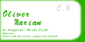 oliver marian business card