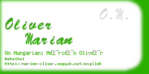 oliver marian business card